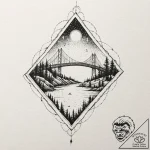 Tattoo design, the bifrost bridge as a smear… – tattoo sketch (№1751548537_0, 03.07.2025 13:15) — tattoovalue.net
