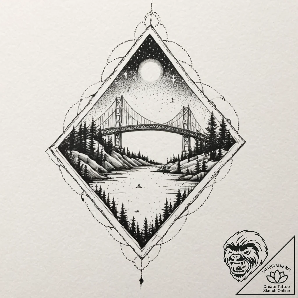 Tattoo design, the bifrost bridge as a smear... - tattoo sketch (№1751548537_0, 03.07.2025 13:15) — tattoovalue.net