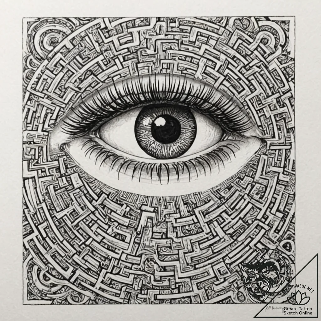 Tattoo design, a human eye, the iris is a det... - tattoo sketch (№1751549237_0, 03.07.2025 13:27) — tattoovalue.net