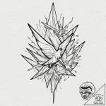 Tattoo design, a missile breaking apart into… – tattoo sketch (№1751549316_0, 03.07.2025 13:28) — tattoovalue.net