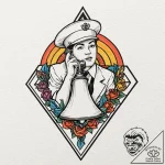 Tattoo design, a megaphone, but the opening i… – tattoo sketch (№1751549394_0, 03.07.2025 13:29) — tattoovalue.net