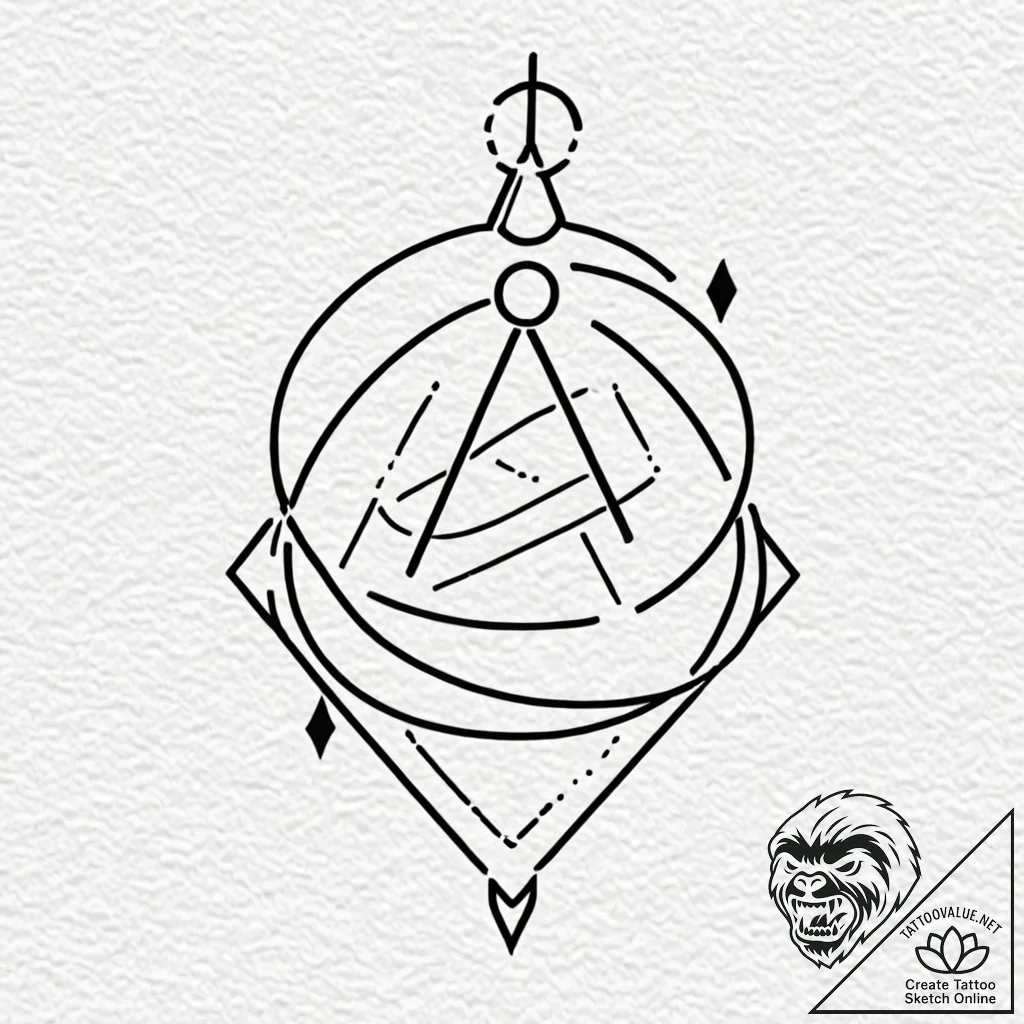 Tattoo design, handpoke style, a tiny, simple... - tattoo sketch (№1751549551_0, 03.07.2025 13:32) — tattoovalue.net