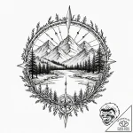 Tattoo design, a stylized compass rose, but t… – tattoo sketch (№1751550251_0, 03.07.2025 13:44) — tattoovalue.net