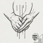 Tattoo design, handpoke style, two stick-figu… – tattoo sketch (№1751550954_0, 03.07.2025 13:55) — tattoovalue.net