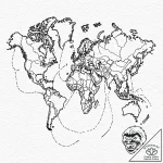 Tattoo design, a map of the world, but the bo… – tattoo sketch (№1751551211_0, 03.07.2025 14:00) — tattoovalue.net