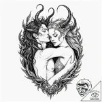 Tattoo sleeve design, succubus dream invasion… – tattoo sketch (№1751551438_0, 03.07.2025 14:03) — tattoovalue.net