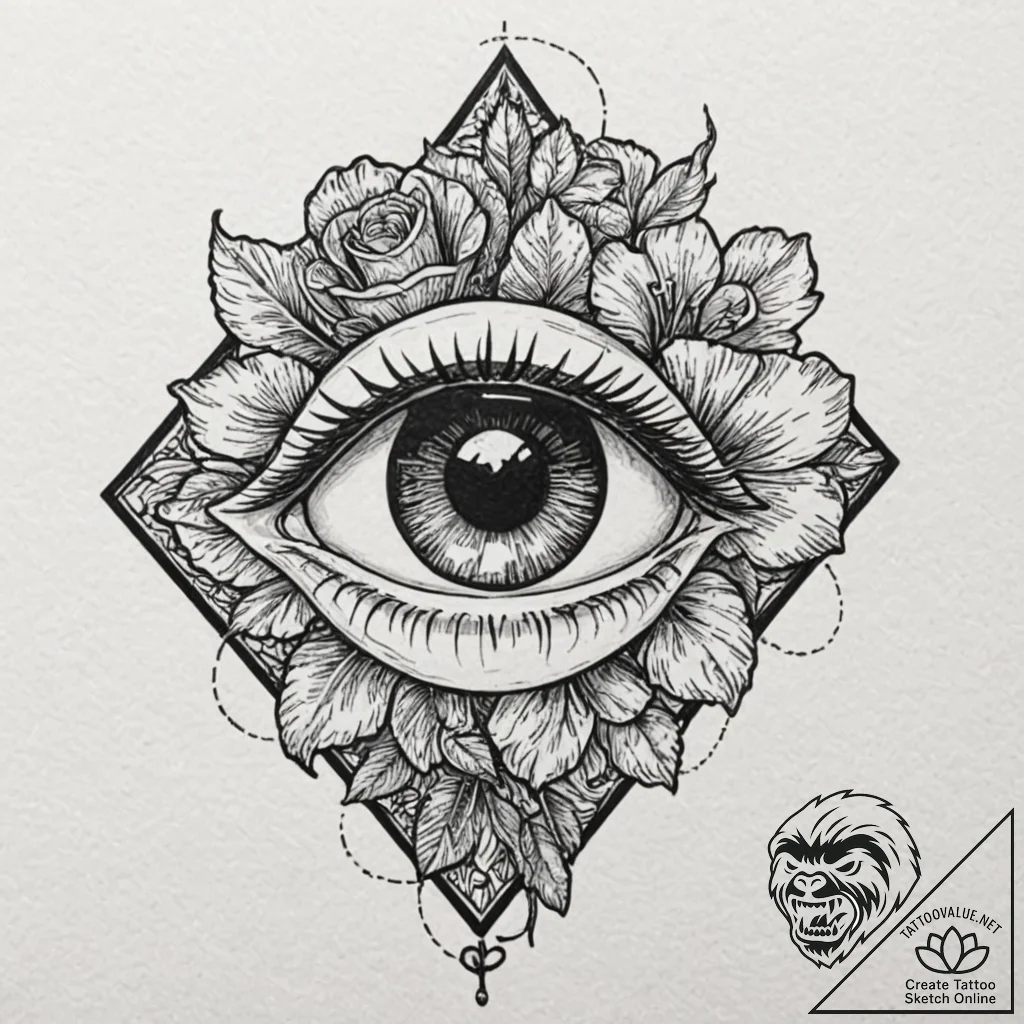 Tattoo design, a human eye, the iris is a cam... - tattoo sketch (№1751552424_0, 03.07.2025 14:20) — tattoovalue.net