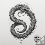 Tattoo design, jormungandr in an infinity loo… – tattoo sketch (№1751553267_0, 03.07.2025 14:34) — tattoovalue.net
