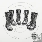 Tattoo design, four pairs of boots belonging… – tattoo sketch (№1751553606_0, 03.07.2025 14:40) — tattoovalue.net