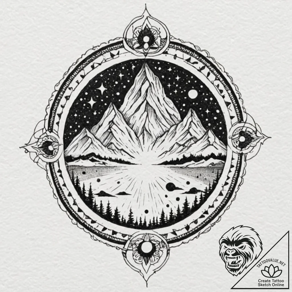 Tattoo design, an abstract representation of... - tattoo sketch (№1751554869_0, 03.07.2025 15:01) — tattoovalue.net