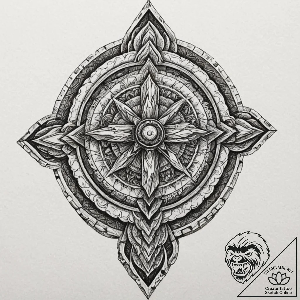 Tattoo design, mjolnir made of petrified wood... - tattoo sketch (№1751554952_0, 03.07.2025 15:02) — tattoovalue.net