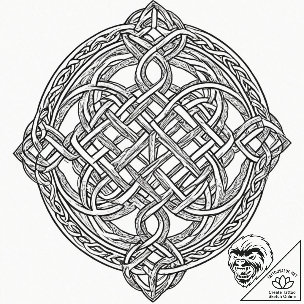 Tattoo design, a celtic knot and a norse knot... - tattoo sketch (№1751555043_0, 03.07.2025 15:04) — tattoovalue.net