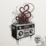 Tattoo design, abstract electronic warfare, a… – tattoo sketch (№1751555551_0, 03.07.2025 15:12) — tattoovalue.net