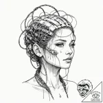 Tattoo design, a namakubi (severed head), but… – tattoo sketch (№1751555887_0, 03.07.2025 15:18) — tattoovalue.net
