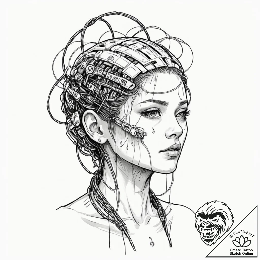 Tattoo design, a namakubi (severed head), but... - tattoo sketch (№1751555887_0, 03.07.2025 15:18) — tattoovalue.net