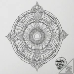 Tattoo design, a viking settlement viewed thr… – tattoo sketch (№1751556474_0, 03.07.2025 15:27) — tattoovalue.net