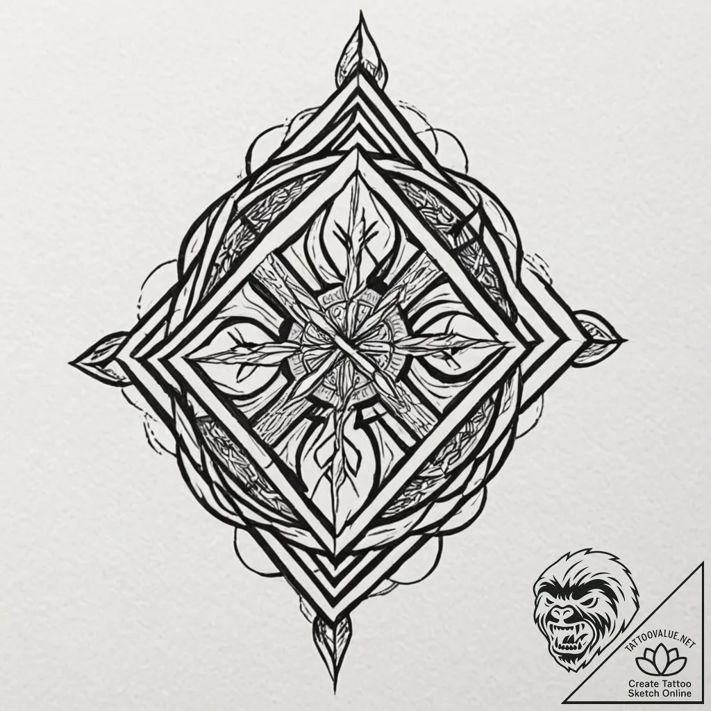 Tattoo sketch of viking chessboard where rune... - tattoo sketch (№1751556558_0, 03.07.2025 15:29) — tattoovalue.net