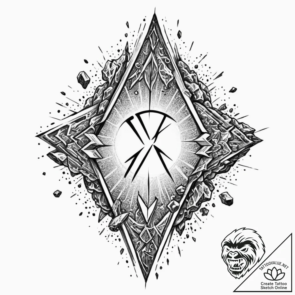 Tattoo sketch of runes carved into meteorites... - tattoo sketch (№1751556642_0, 03.07.2025 15:30) — tattoovalue.net