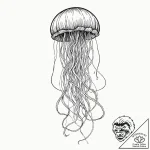 Tattoo design, a jellyfish, its tentacles are… – tattoo sketch (№1751556810_0, 03.07.2025 15:33) — tattoovalue.net