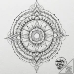 Tattoo design, a mandala, its patterns are ma… – tattoo sketch (№1751557313_0, 03.07.2025 15:41) — tattoovalue.net