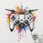 Tattoo design, the controller of a drone, joy… – tattoo sketch (№1751557398_0, 03.07.2025 15:43) — tattoovalue.net