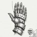 Tattoo design, a knight’s armored gauntlet, c… – tattoo sketch (№1751557819_0, 03.07.2025 15:50) — tattoovalue.net