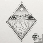 Tattoo design, a single drop of rain hitting… – tattoo sketch (№1751557987_0, 03.07.2025 15:53) — tattoovalue.net