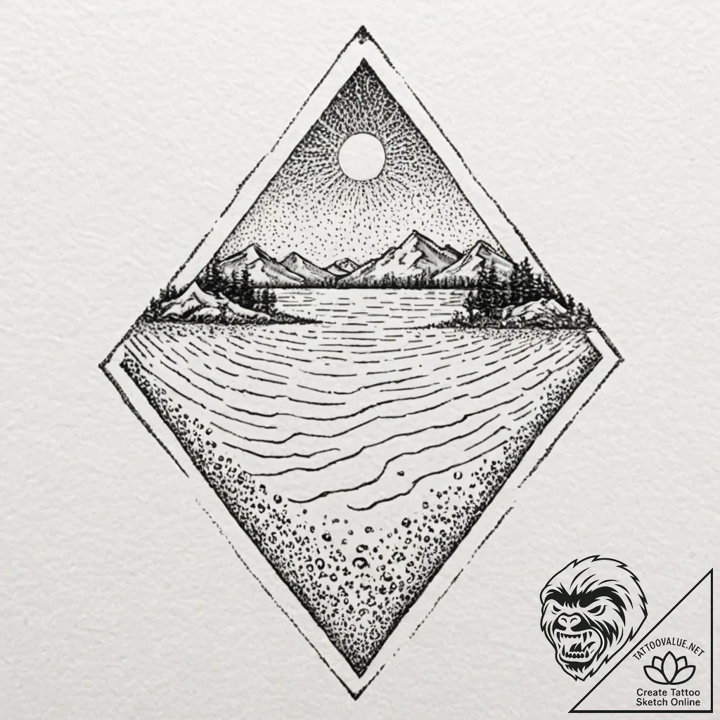 Tattoo design, a single drop of rain hitting... - tattoo sketch (№1751557987_0, 03.07.2025 15:53) — tattoovalue.net