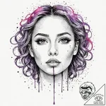 Tattoo design, a face with a zipper over the… – tattoo sketch (№1751558156_0, 03.07.2025 15:55) — tattoovalue.net