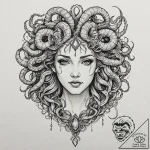 Tattoo design, an ew jammer stylized as a myt… – tattoo sketch (№1751558324_0, 03.07.2025 15:58) — tattoovalue.net