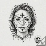 Tattoo design, a person wearing a mask, the m… – tattoo sketch (№1751559508_0, 03.07.2025 16:18) — tattoovalue.net