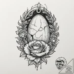 Tattoo design, an artillery shell, cracked op… – tattoo sketch (№1751560211_0, 03.07.2025 16:30) — tattoovalue.net