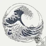 Tattoo design, a wave in the style of hokusai… – tattoo sketch (№1751560860_0, 03.07.2025 16:41) — tattoovalue.net