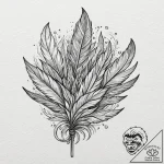 Tattoo design, a single, perfect feather, dis… – tattoo sketch (№1751560942_0, 03.07.2025 16:42) — tattoovalue.net