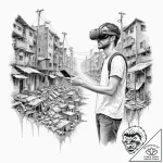 Tattoo sleeve design, virtual reality addicti… – tattoo sketch (№1751561108_0, 03.07.2025 16:45) — tattoovalue.net