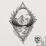 Tattoo design, handpoke style, a simple geome… – tattoo sketch (№1751561366_0, 03.07.2025 16:49) — tattoovalue.net