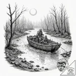Tattoo design, charon, the ferryman of the un… – tattoo sketch (№1751561453_0, 03.07.2025 16:50) — tattoovalue.net