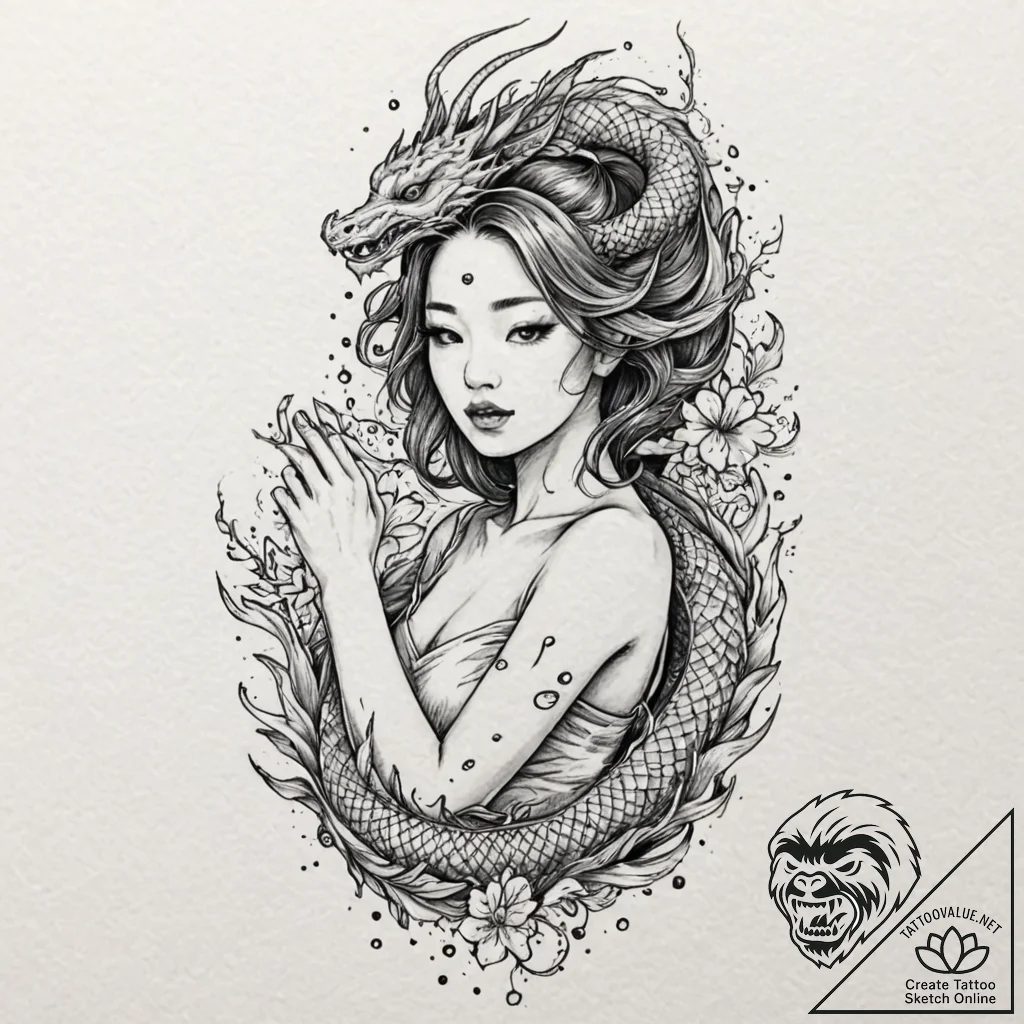 Tattoo sleeve design, ahegao aesthetic but ar... - tattoo sketch (№1751561538_0, 03.07.2025 16:52) — tattoovalue.net