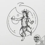 Tattoo design, loki juggling the sun and the… – tattoo sketch (№1751561710_0, 03.07.2025 16:55) — tattoovalue.net
