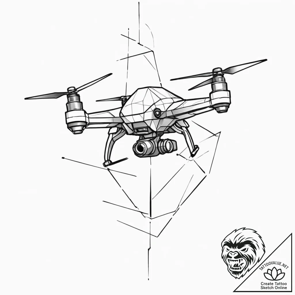 Tattoo design, a low-poly, geometric represen... - tattoo sketch (№1751561884_0, 03.07.2025 16:58) — tattoovalue.net