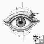 Tattoo design, a human eye, the pupil is the… – tattoo sketch (№1751562668_0, 03.07.2025 17:11) — tattoovalue.net