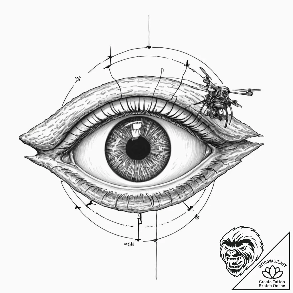 Tattoo design, a human eye, the pupil is the... - tattoo sketch (№1751562668_0, 03.07.2025 17:11) — tattoovalue.net