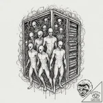 Tattoo design, “ghosts in the machine”, depic… – tattoo sketch (№1751563874_0, 03.07.2025 17:31) — tattoovalue.net