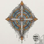 Tattoo design, a sound-nullifying symbol, sur… – tattoo sketch (№1751564195_0, 03.07.2025 17:36) — tattoovalue.net
