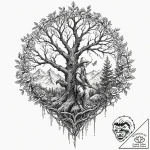 Tattoo sleeve design, world tree navigator, a… – tattoo sketch (№1751564475_0, 03.07.2025 17:41) — tattoovalue.net