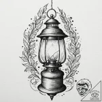 Tattoo design, a lantern, but instead of a ca… – tattoo sketch (№1751564635_0, 03.07.2025 17:43) — tattoovalue.net