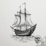 Tattoo design, a viking longship, but it’s a… – tattoo sketch (№1751565152_0, 03.07.2025 17:52) — tattoovalue.net