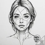 Tattoo design, a face, half human, half made… – tattoo sketch (№1751565629_0, 03.07.2025 18:00) — tattoovalue.net