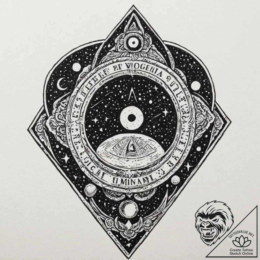 Tattoo design, a planchette from a ouija boar... - tattoo sketch (№1751566227_0, 03.07.2025 18:10) — tattoovalue.net