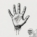 Tattoo design, a hand casting a shadow, but t… – tattoo sketch (№1751566315_0, 03.07.2025 18:11) — tattoovalue.net